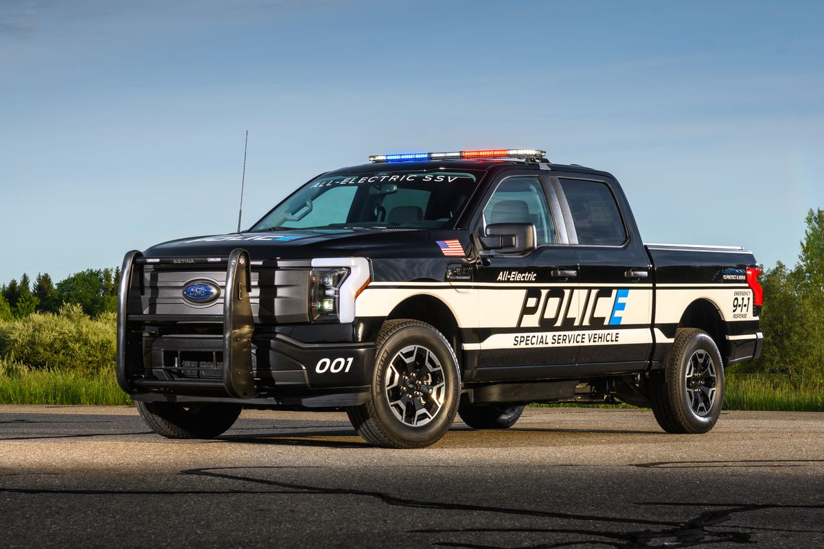 Ford Reveals 1st Electric Pickup Truck Built For Police